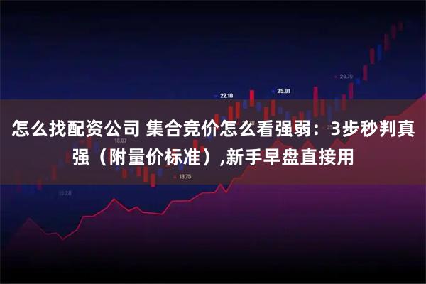 怎么找配资公司 集合竞价怎么看强弱：3步秒判真强（附量价标准）,新手早盘直接用
